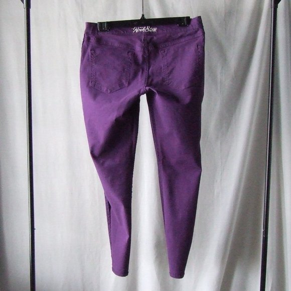 Purple jeans Old Navy Rock Star pants women's tapered leg size 10 - Picture 4 of 12